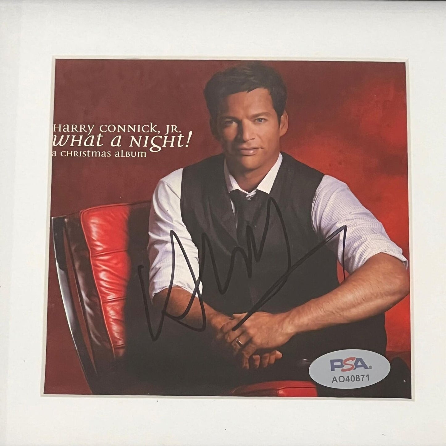 Harry Connick Jr Signed What a Night! A Christmas Album CD Cover Framed PSA/DNA