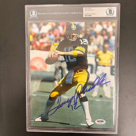 Terry Bradhsaw signed 8x10 photo PSA/DNA Beckett Encapsulated Steelers Autograph