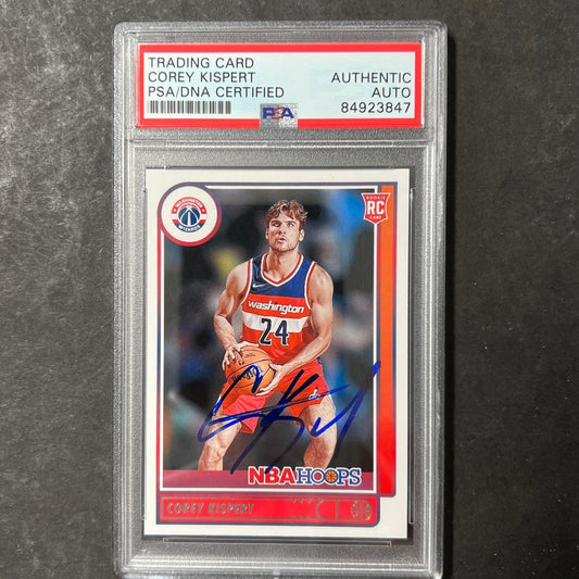 2021 Panini NBA Hoops #212 COREY KISPERT Signed Card AUTO PSA Slabbed Wizards