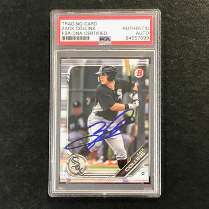 2019 Bowman #BP-76 Zack Collins Signed Card PSA Slabbed Auto White Sox