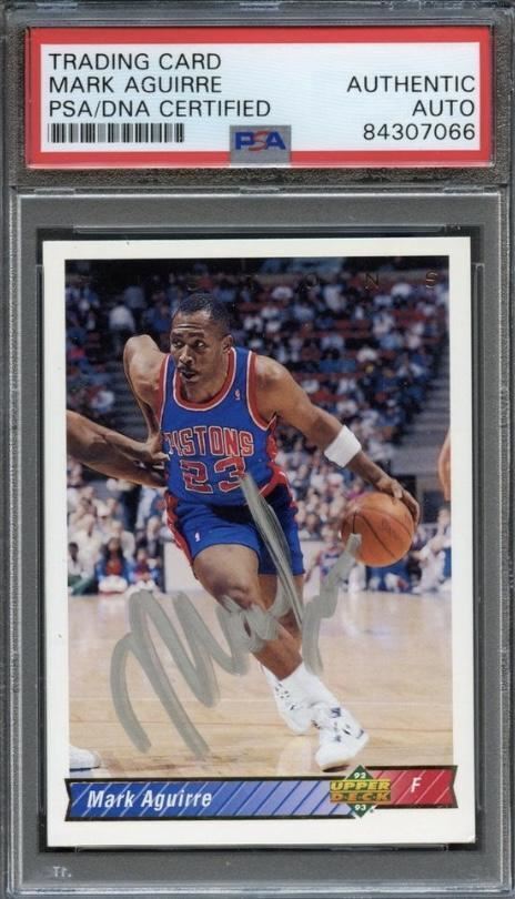 1992-93 Upper Deck #209 Mark Aguirre Signed Card AUTO PSA Slabbed
