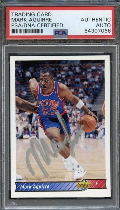 1992-93 Upper Deck #209 Mark Aguirre Signed Card AUTO PSA Slabbed