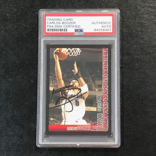 2005 Upper Deck #87 Carlos Boozer Signed Card AUTO PSA Slabbed Jazz