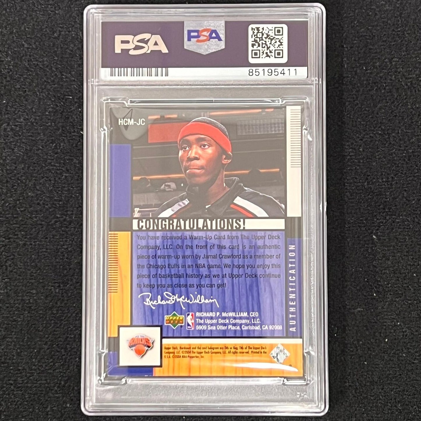 2004-05 Upper Deck #HCM-JC Jamal Crawford Signed Card AUTO PSA/DNA Slabbed Knick