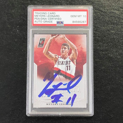 2012-13 Panini Brilliance #284 Meyers Leonard Signed Card AUTO 10 PSA Slabbed Po