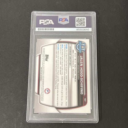 2023 Bowman University Chrome Pink #57 Jalen Hood-Schifino signed card PSA