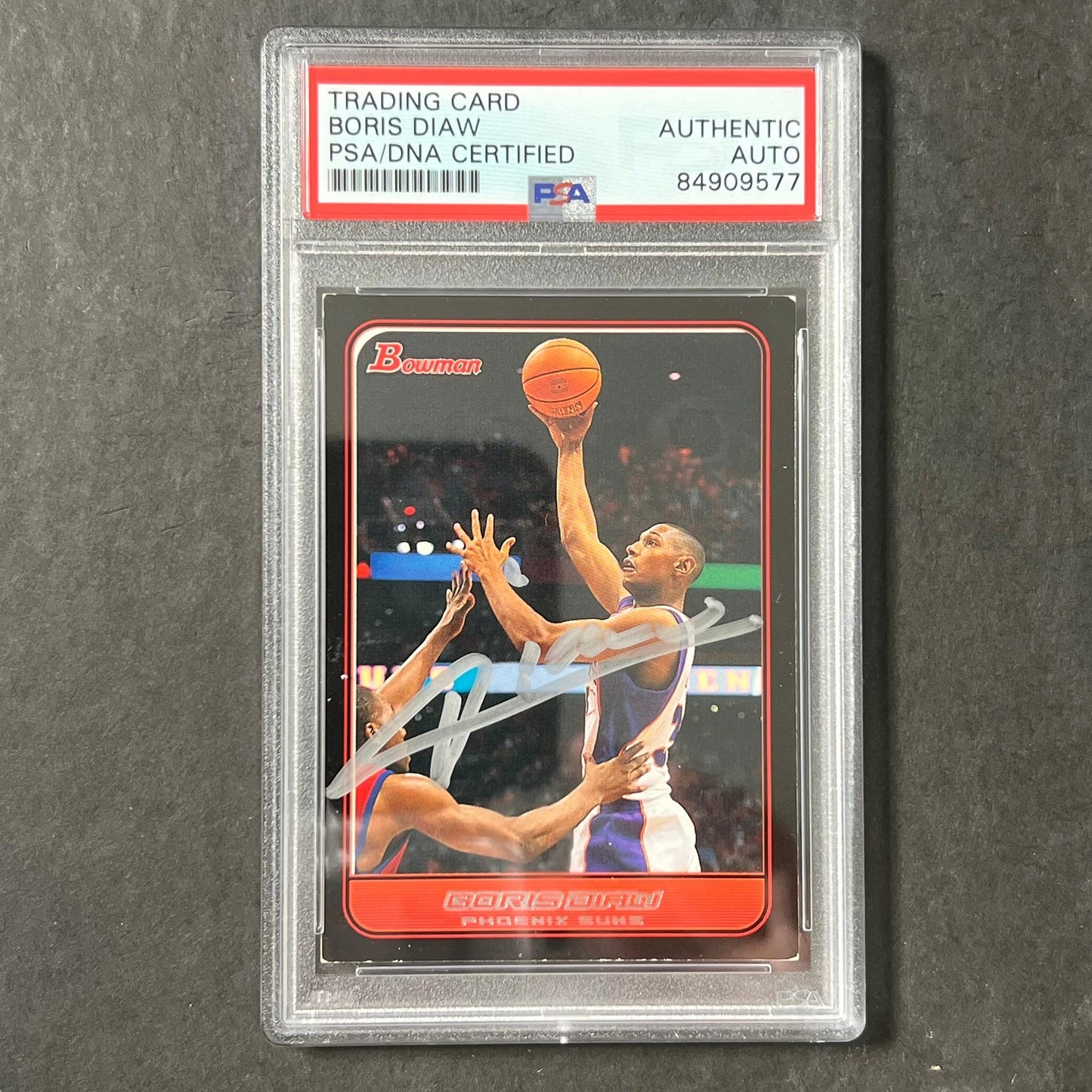 2005-06 Topps Bowman #10 Boris Diaw Signed Card AUTO PSA Slabbed Suns
