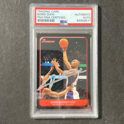 2005-06 Topps Bowman #10 Boris Diaw Signed Card AUTO PSA Slabbed Suns