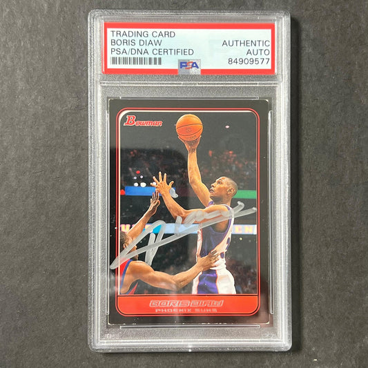 2005-06 Topps Bowman #10 Boris Diaw Signed Card AUTO PSA Slabbed Suns