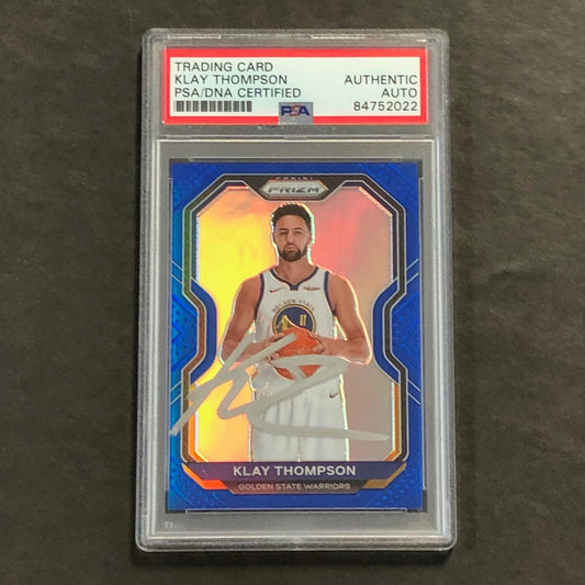 2020-21 Panini Prizm #87 Klay Thompson Signed Card AUTO PSA Slabbed