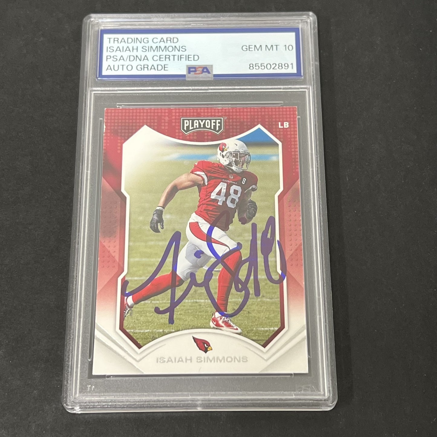 2021 Panini Playoff #183 Isaiah Simmons Red Zone signed card PSA Auto 10
