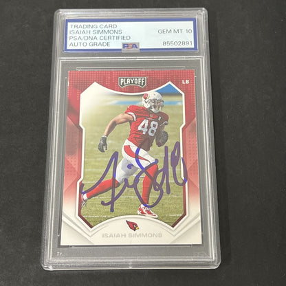 2021 Panini Playoff #183 Isaiah Simmons Red Zone signed card PSA Auto 10