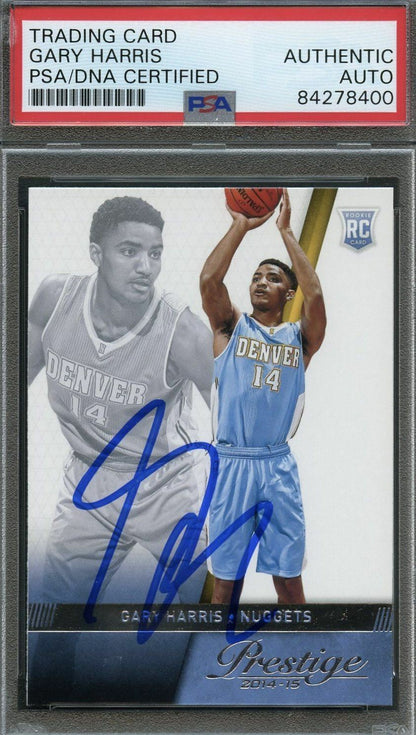 2014 Panini NBA Hoops #177 Gary Harris Signed Card AUTO PSA Slabbed Nuggets RC