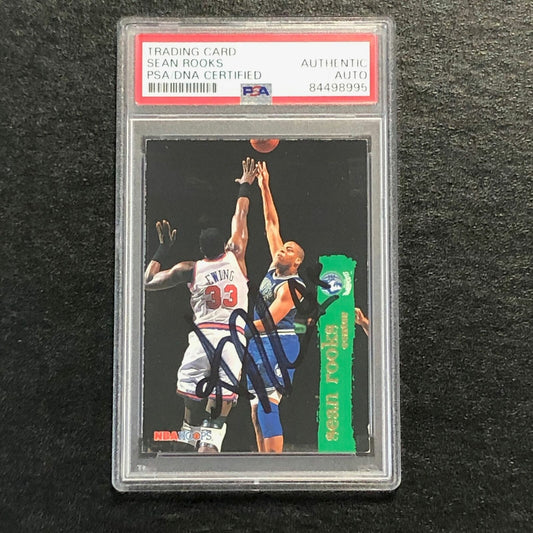 1995-96 NBA Hoops #99 Sean Rooks Signed Card AUTO PSA Slabbed Minnesota Timberwo