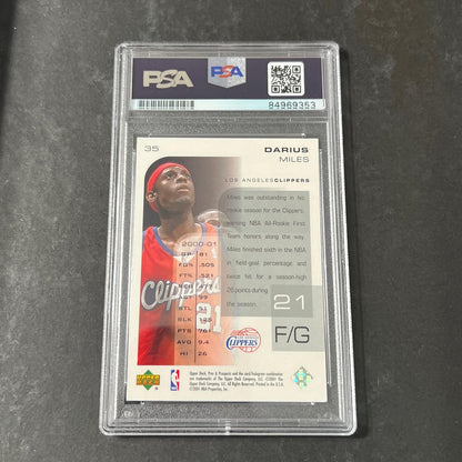 2001 Upper Deck Prospects #35 Darius Miles signed Card Auto PSA Slabbed Rookie C
