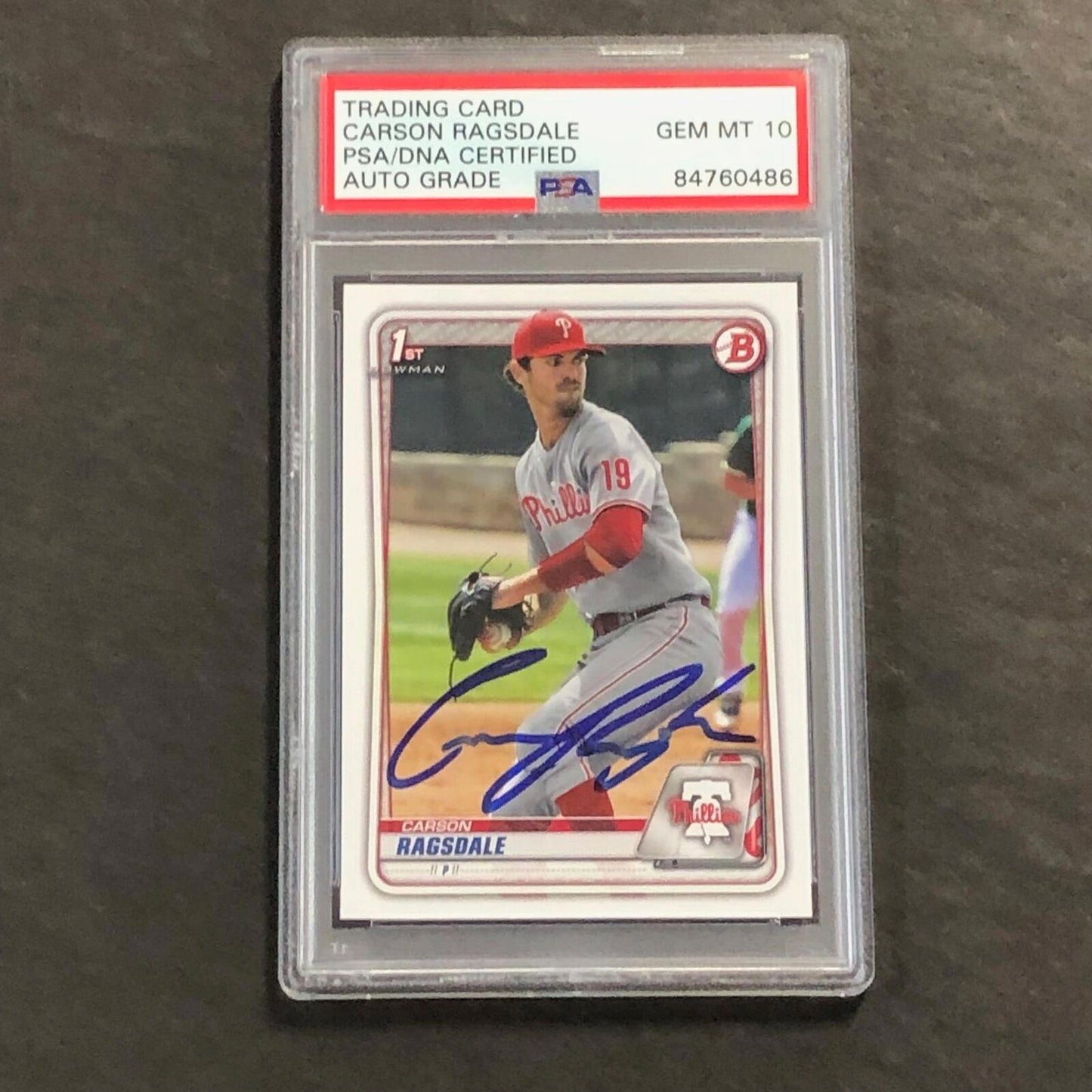 2020 Bowman Chrome Draft #BD-145 Carson Ragsdale Signed Card AUTO 10 PSA Slabbed