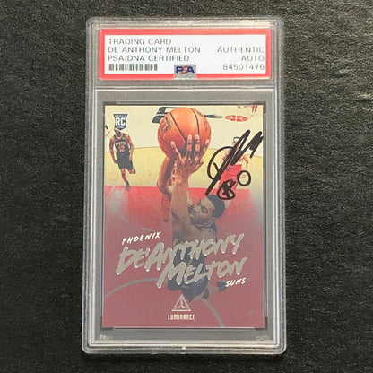 2018-19 Panini Chronicles Luminance #136 De'Anthony Melton Signed Card AUTO PSA