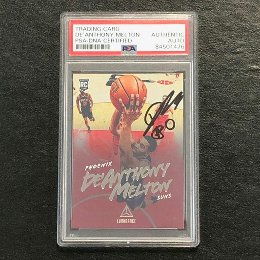 2018-19 Panini Chronicles Luminance #136 De'Anthony Melton Signed Card AUTO PSA