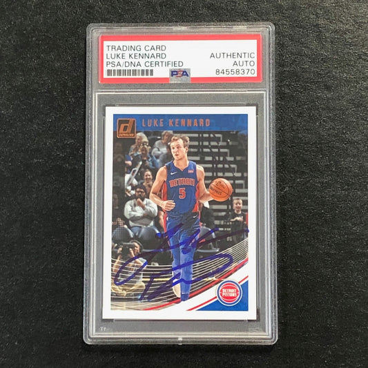 2018-19 Panini Donruss #120 Luke Kennard Signed Card AUTO PSA Slabbed Pistons