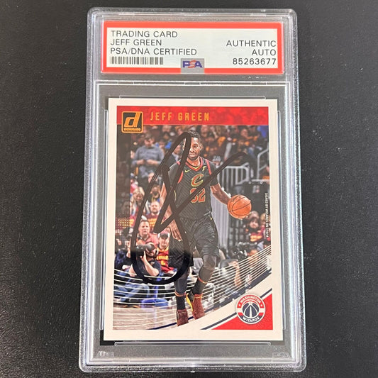 2018-19 Panini Donruss #133 Jeff Green Signed Card AUTO PSA/DNA Slabbed Cavalier