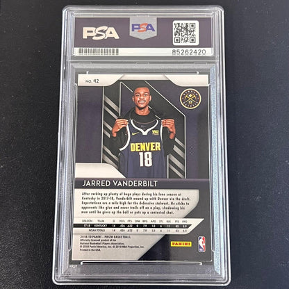 2018-19 Panini Prizm #42 JARRED VANDERBILT Signed AUTO PSA Slabbed RC Nuggets