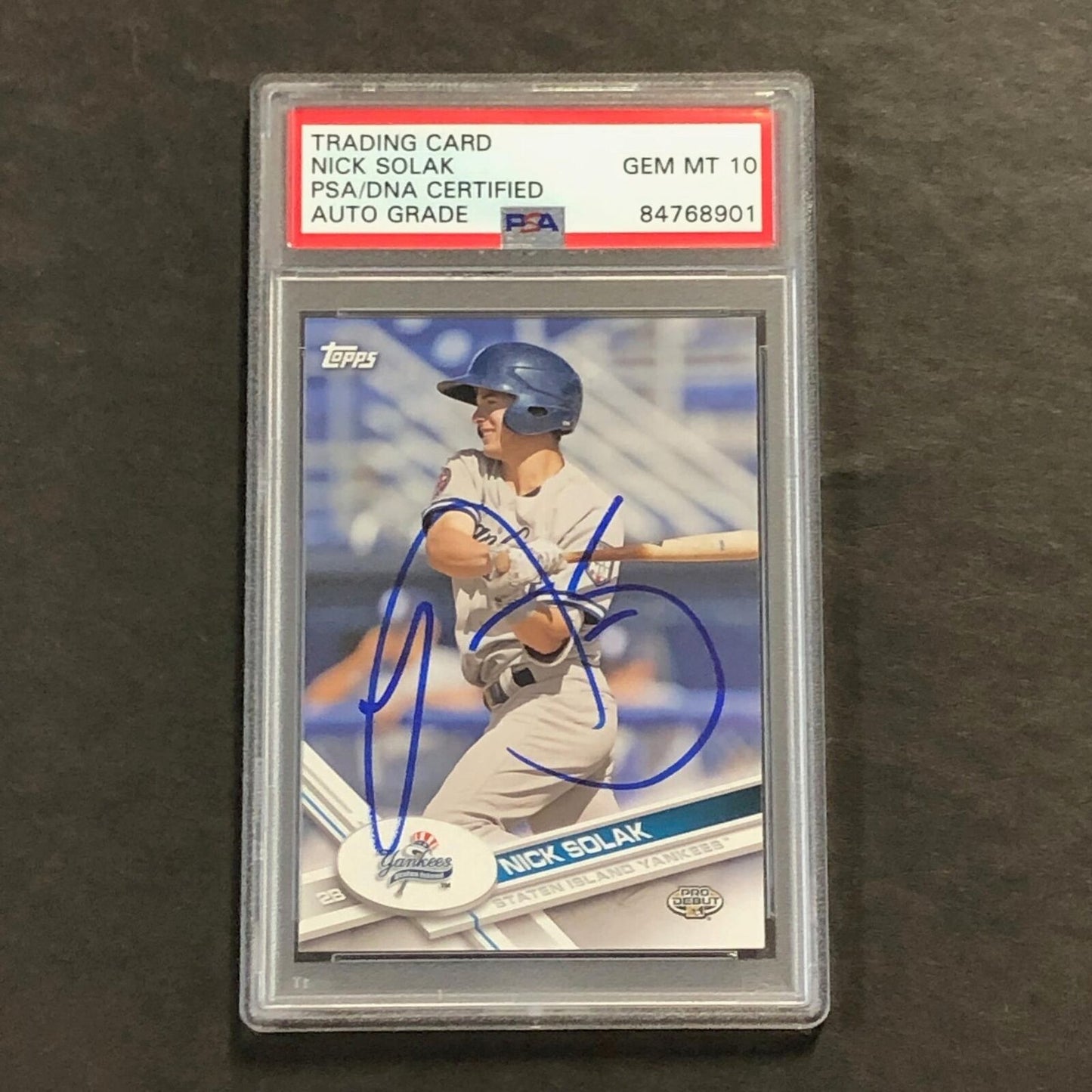 2017 Topps Pro Debut #87 Nick Solak Signed Card AUTO 10 PSA Slabbed Rangers