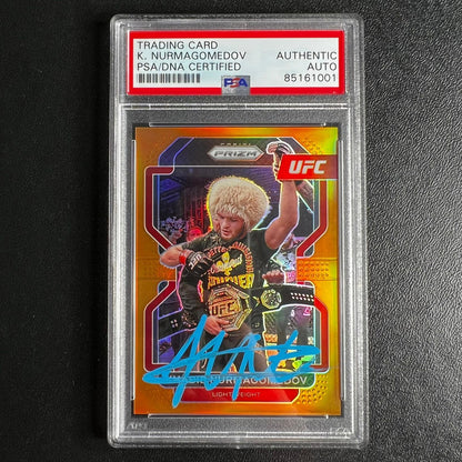 2022 Panini Prizm #196 Khabib Nurmagomedov Signed Card PSA Slabbed