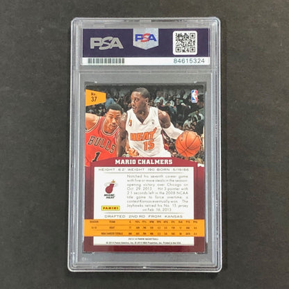 2013-14 Panini Basketball #37 Mario Chalmers Signed Card AUTO 10 PSA Slabbed Hea