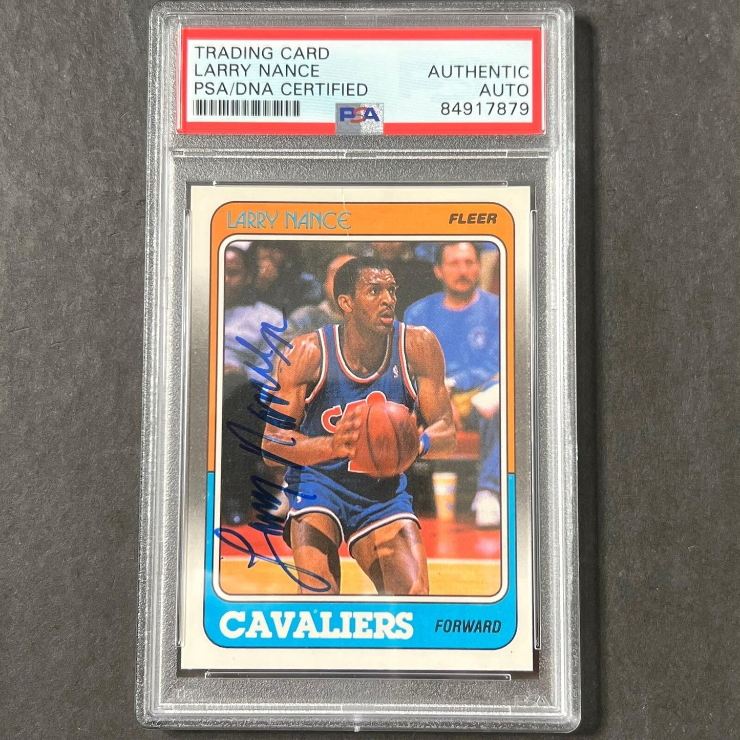 1987-88 Fleer 24/132 Larry Nance Signed Card PSA Slabbed Cavaliers