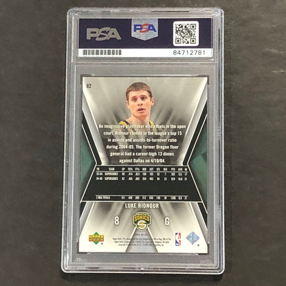 2005-06 Upper Deck #82 Luke Ridnour Signed Card AUTO PSA Slabbed