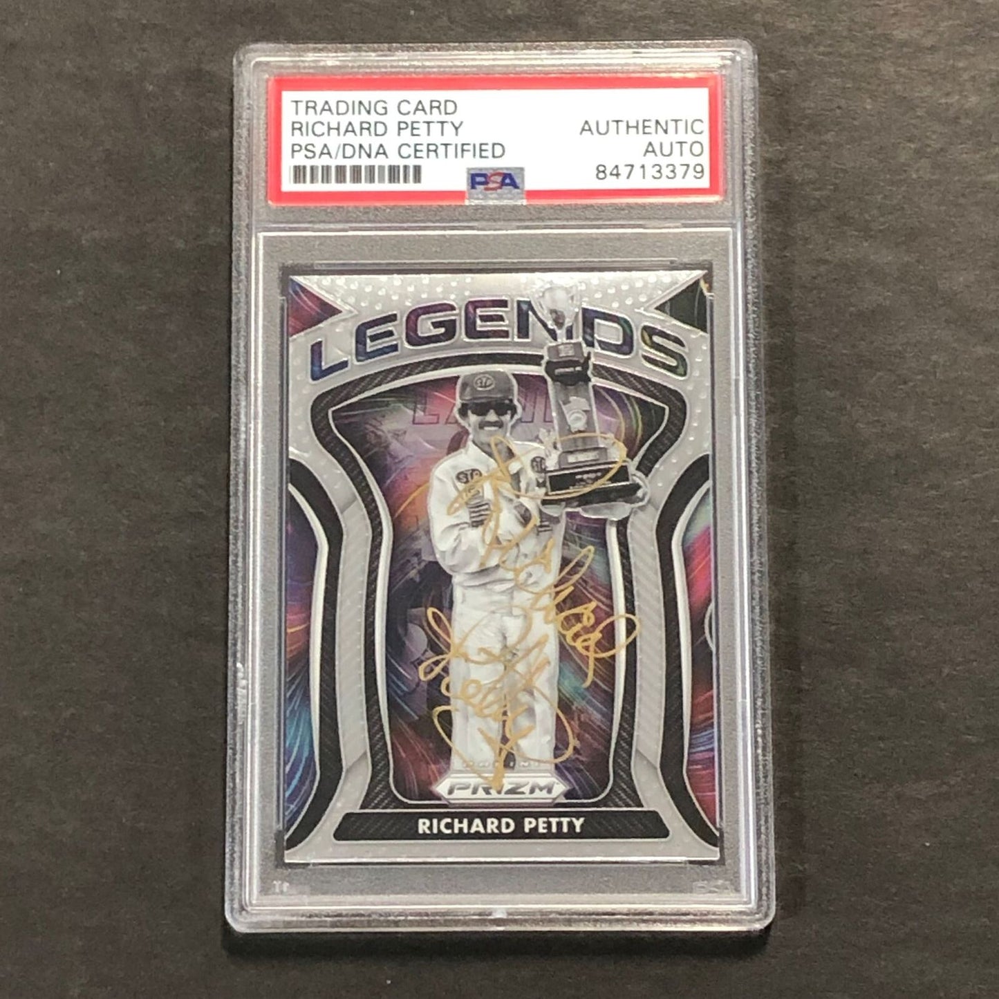 2021 Panini Prizm Racing Legends #82 Richard Petty Signed Card AUTO PSA Slabbed