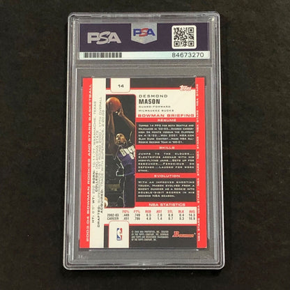 2003-04 Bowman Rookies and Stars #14 Desmond Mason Signed Card Auto PSA/DNA Slab