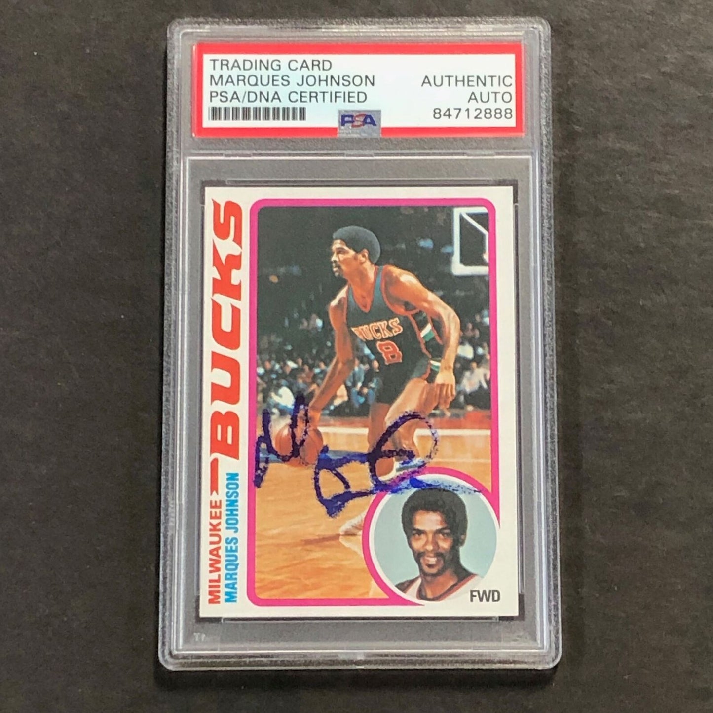 1969-70 Topps #126 MARQUES JOHNSON Signed Card AUTO PSA Slabbed Bucks