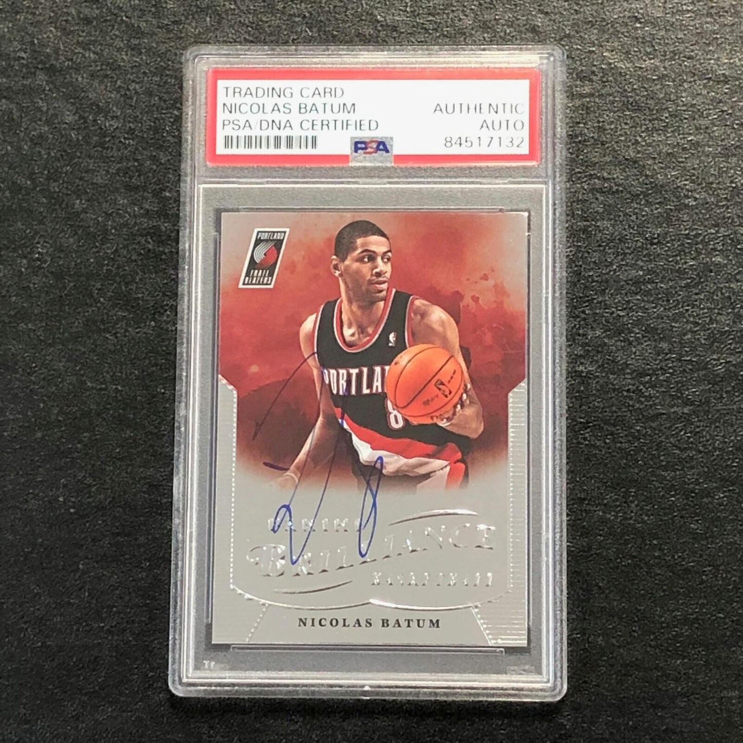 2012-13 Panini Brilliance #169 Nicolas Batum Signed Card AUTO PSA Slabbed Trail