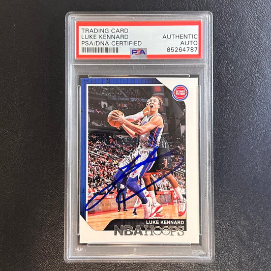 2018-19 NBA Hoops #124 Luke Kennard Signed Card AUTO PSA Slabbed Pistons