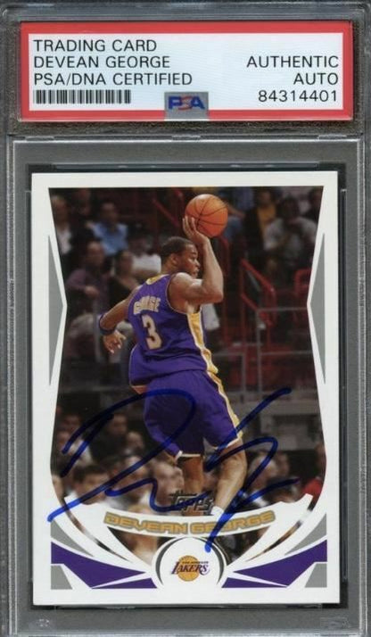 2004 Topps #176 Devean George Signed Card AUTO PSA Slabbed