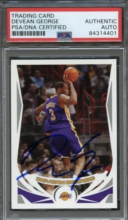 2004 Topps #176 Devean George Signed Card AUTO PSA Slabbed