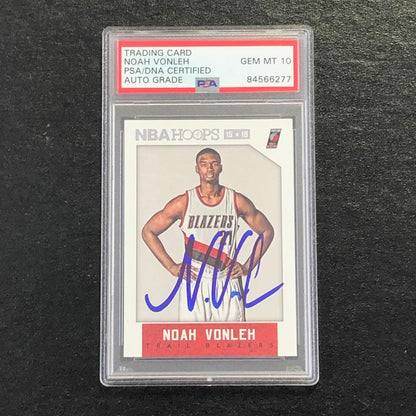 2015-16 NBA Hoops #126 Noah Vonleh Signed Card AUTO 10 PSA/DNA Slabbed Portland