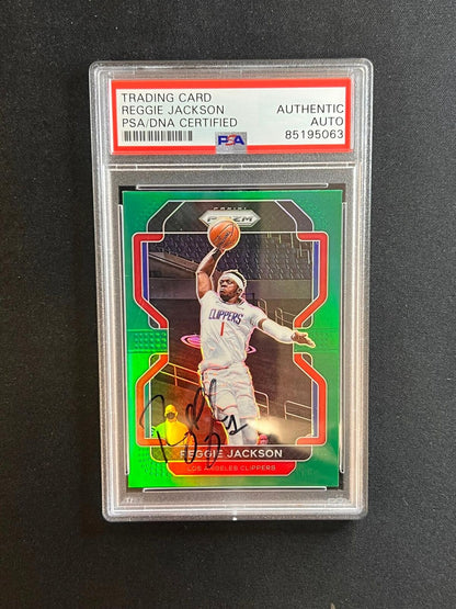 2020-21 Panini Prizm #213 Reggie Jackson Signed Card AUTO PSA Slabbed Pistons