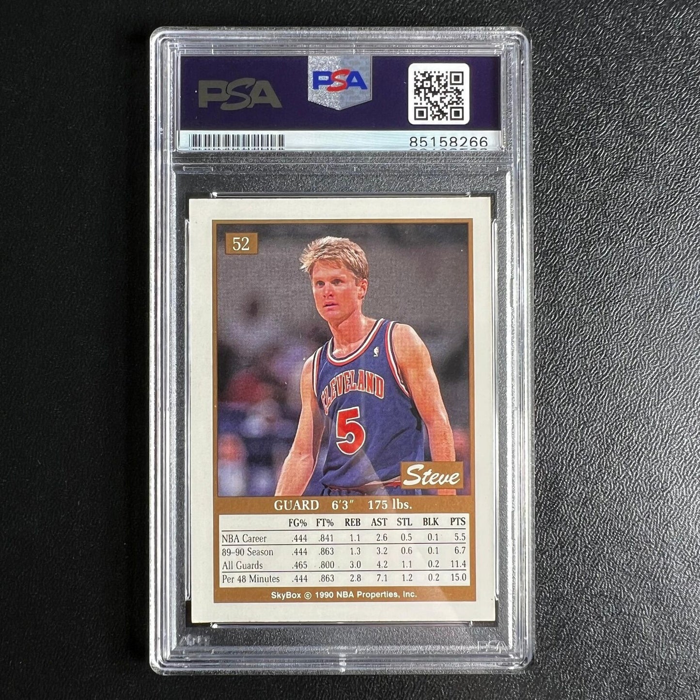 1990 Skybox #52 Steve Kerr Signed Card PSA Slabbed Auto 10 Cavs