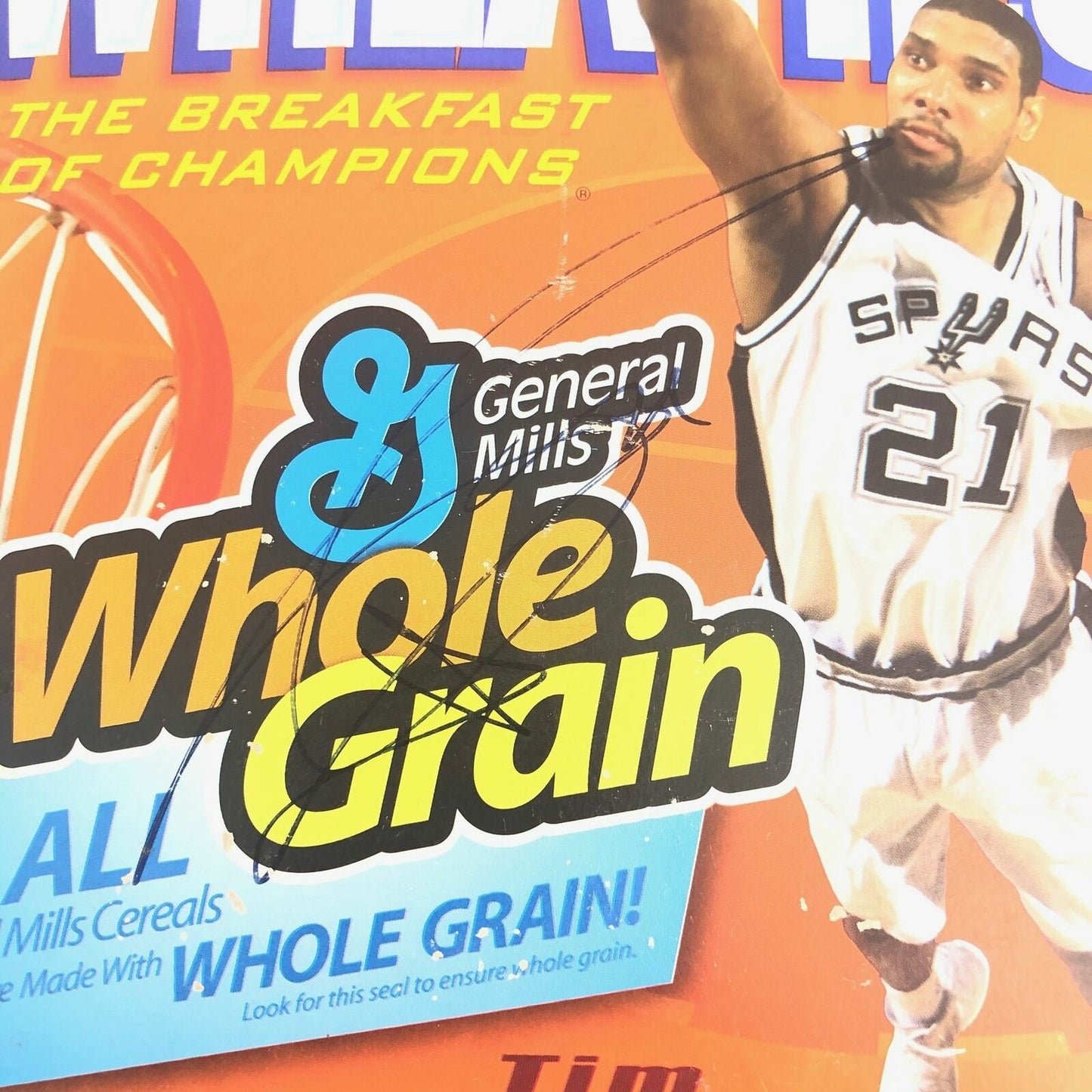 Tim Duncan Signed Wheaties Box PSA/DNA San Antonio Spurs Autographed