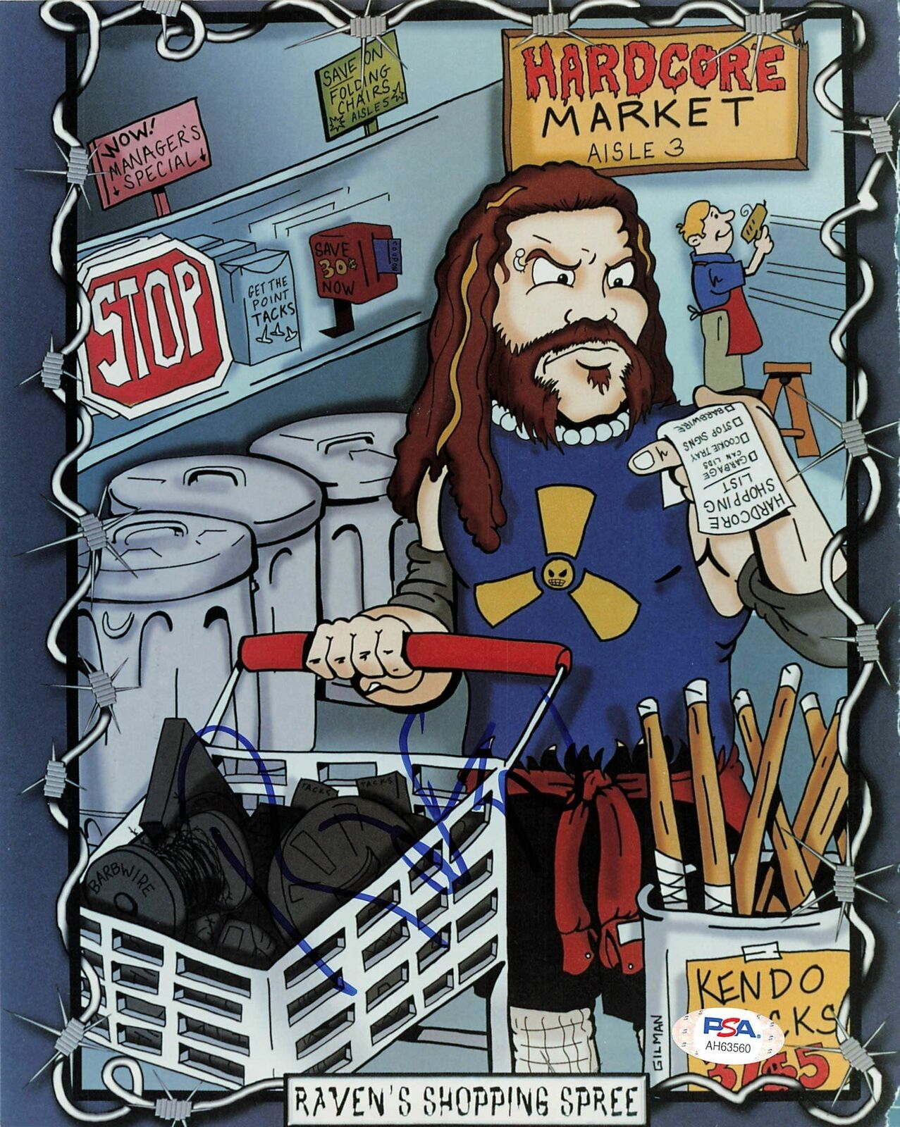 Raven signed 8x10 photo PSA/DNA COA WWE Autographed Wrestling