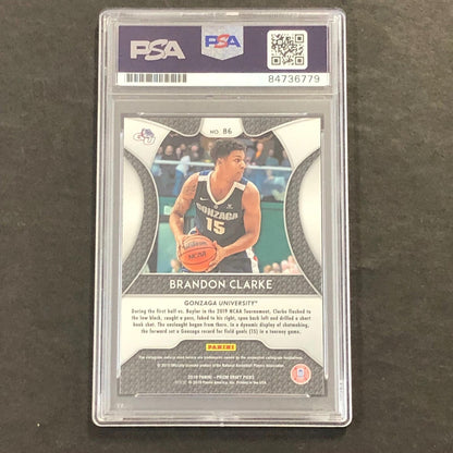 2019-20 Prizm Draft Picks #86 Brandon Clarke Signed Card AUTO PSA Slabbed Gonzag