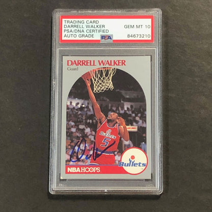 1990-91 NBA Hoops #303 Darrell Walker Signed Card AUTO PSA Slabbed Bullets