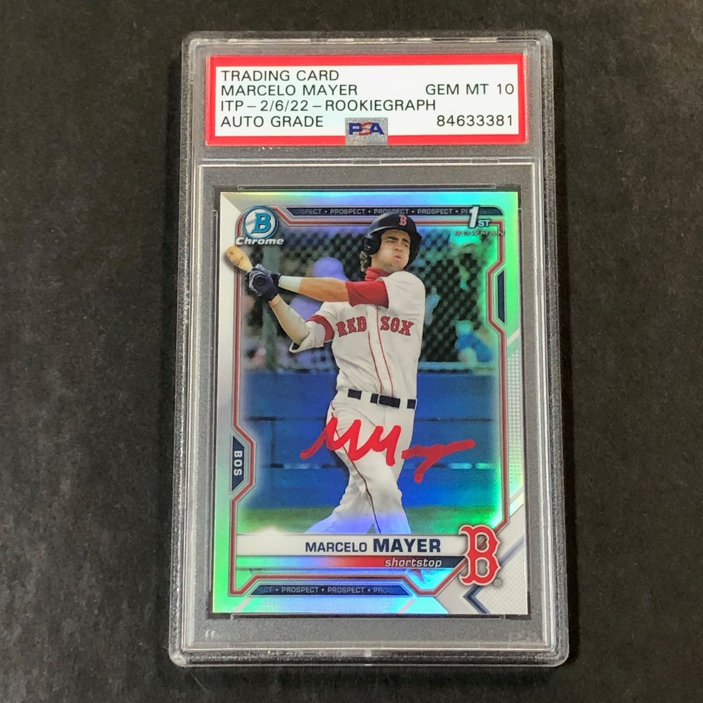 2021 Bowman Chrome Refractor 1st #BDC-174 Marcelo Mayer Signed Card PSA AUTO 10
