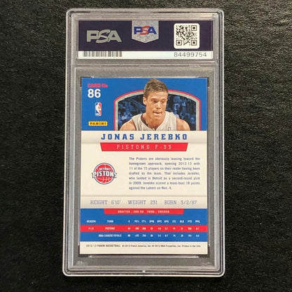 2012-13 Panini #86 Jonas Jerebko Signed Card AUTO 10 PSA Slabbed Pistons