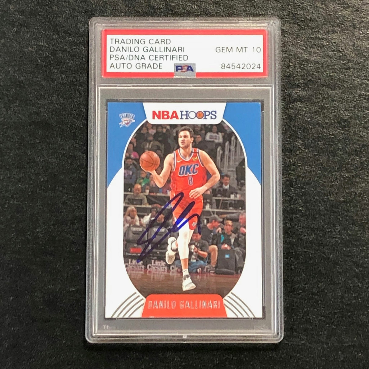 2020-21 NBA Hoops #54 Danilo Gallinari Signed AUTO 10 PSA Slabbed Thunder