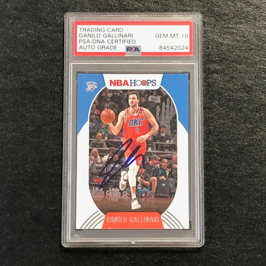 2020-21 NBA Hoops #54 Danilo Gallinari Signed AUTO 10 PSA Slabbed Thunder
