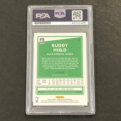 2020-21 Panini Optic #60 Buddy Hield Signed Card AUTO PSA Slabbed Kings