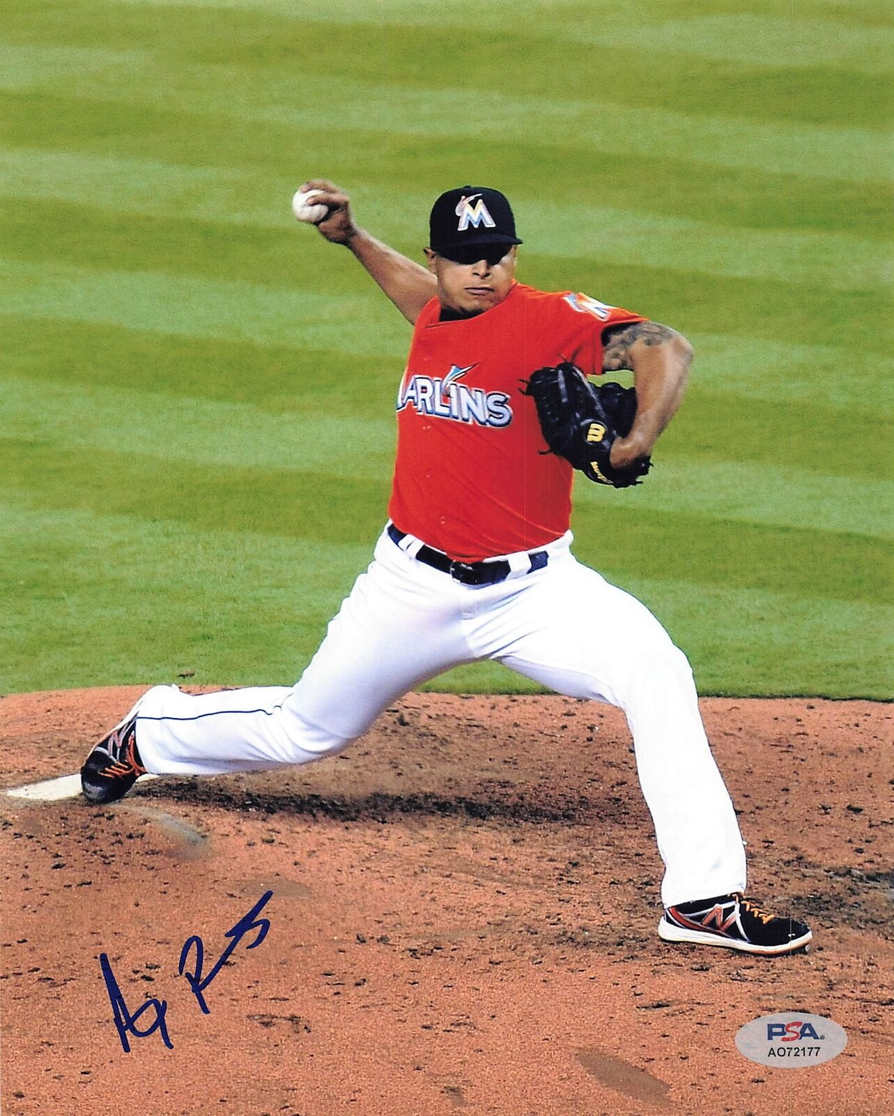 AJ RAMOS signed 8x10 photo PSA/DNA Florida Miami Marlins Autographed